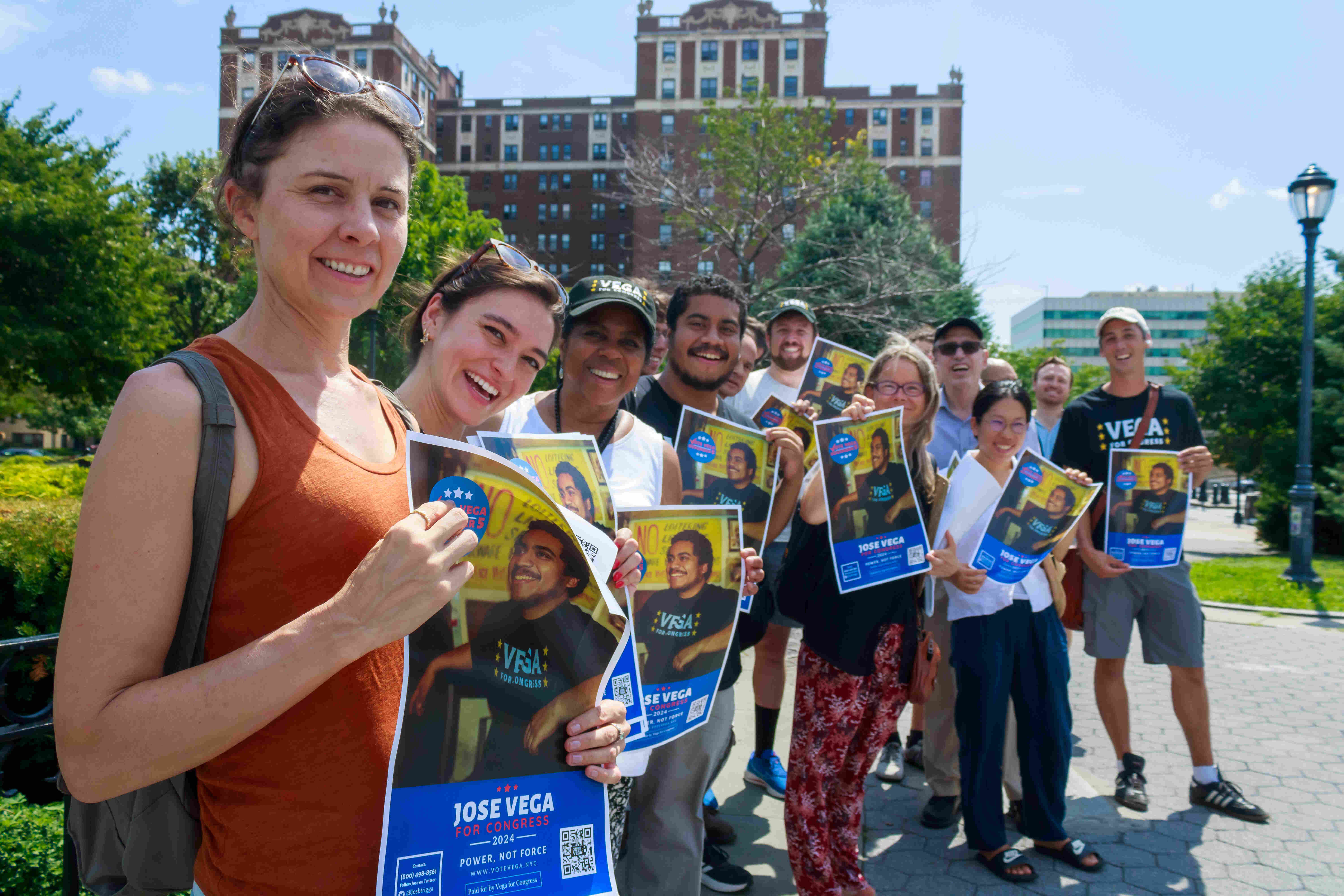 Jose Vega with campaign volunteers
